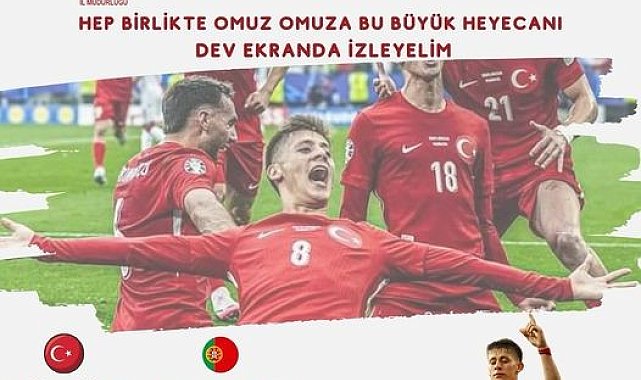 Milli maçın izlenmesi için parkta dev ekran kurulacak