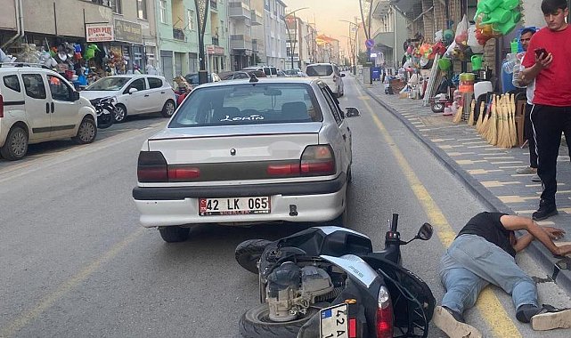 Motosiklet otomobile çarptı: 1 yaralı