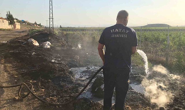 Reyhanlı'da çıkan çöp yangını söndürüldü