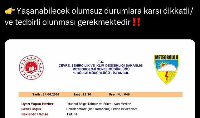 Sakarya'nın sahil kesimleri için Valilikten fırtına uyarısı