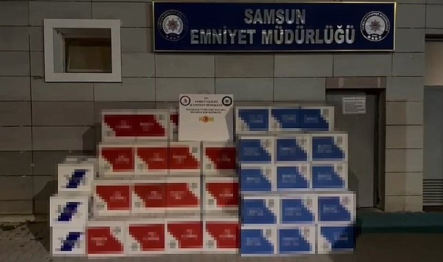 Samsun'da 1 milyon 80 bin adet mükerrer bandrollü boş makaron ele geçirildi