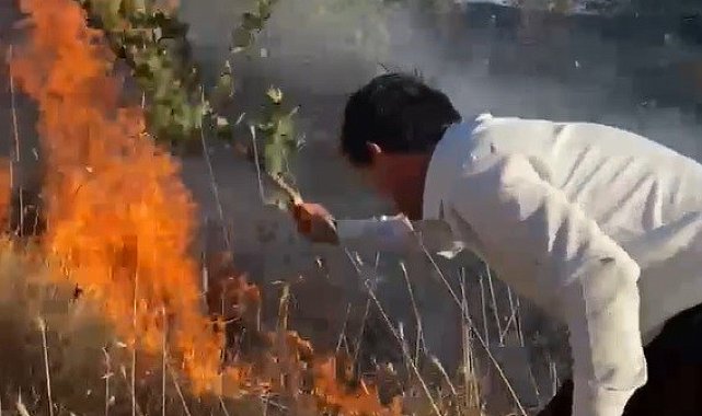 Selendi'de yangın mahallelinin müdahalesiyle söndürüldü