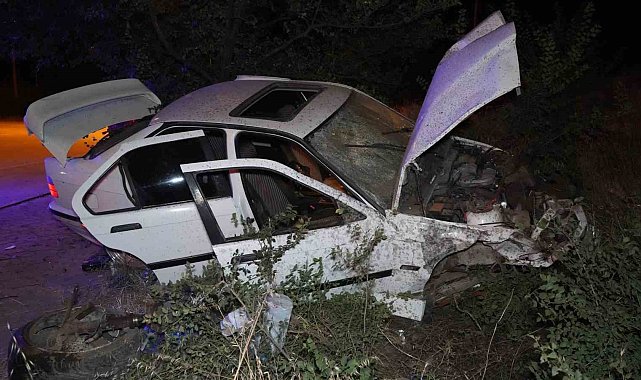 Takla atan otomobil hurdaya döndü: 2 yaralı