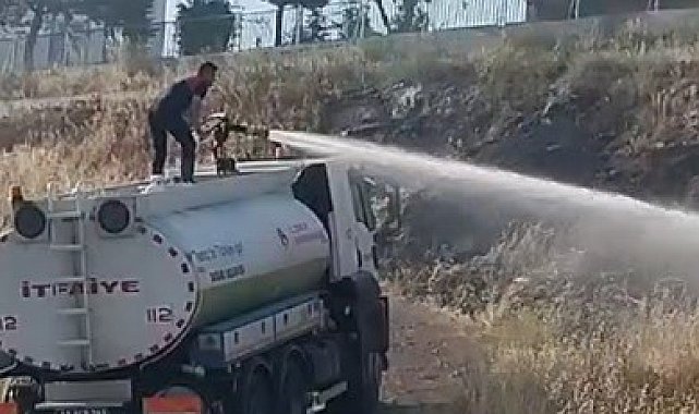 Tavşanlı'da ot yangını kısa sürede söndürüldü