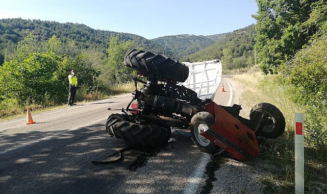Tokat'ta traktör devrildi: 1 yaralı