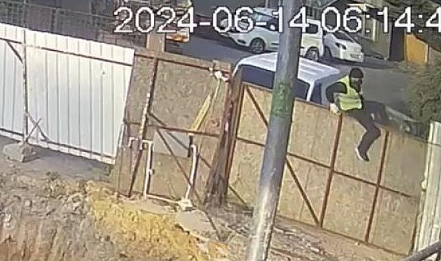 Ümraniye'de baretli, yelekli hırsızlık: 200 bin liralık malzeme çaldılar