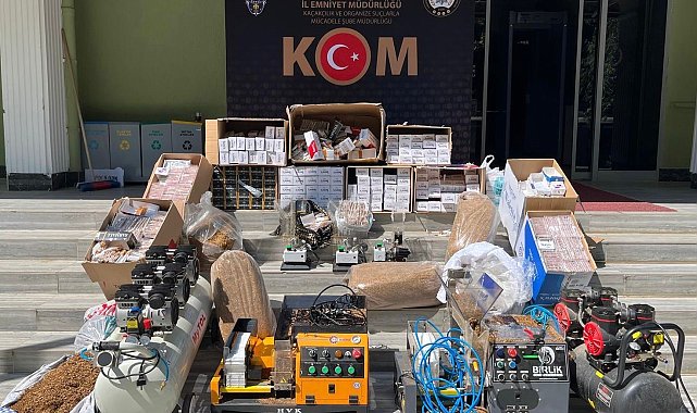 Uşak&#039;ta yapılan operasyonlarda çok sayıda kaçak makaron ele geçirildi