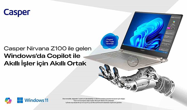 Windows'da Copilot ile yapay zeka Casper Nirvana Z100'de