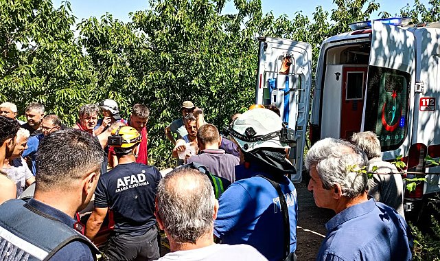 Yalova'da vadiye devrilen traktörün sürücüsü kurtarıldı