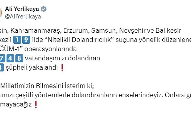 19 ilde düzenlenen &quot;DÜĞÜM-1&quot; operasyonlarında 88 şüpheli yakalandı