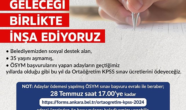 Ankara Büyükşehir, KPSS Ortaöğretim Sınavı'na gireceklerin ücretlerini karşılayacak