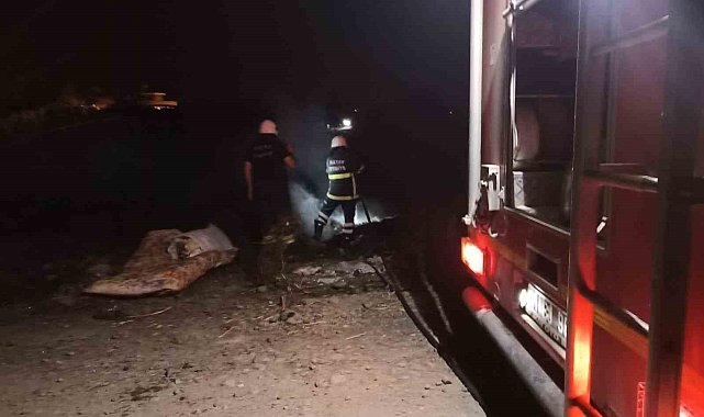 Arsuz'da çöplük alanda yangın