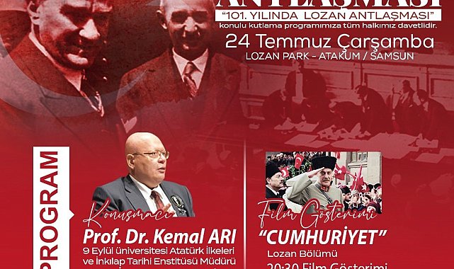 Atakum Belediyesi'nden Lozan'ın 101. yıl dönümüne özel program
