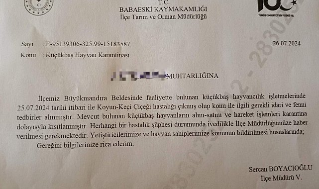 Babaeski'de küçükbaş hayvanlarda çiçek hastalığına rastlandı