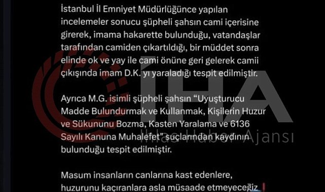 Bağcılar'da okla vurulan imam taburcu oldu: İmamın eşi: "Şükürler olsun, sağlık durumu iyi"