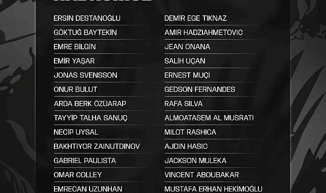 Beşiktaş'ın Slovenya kamp kadrosu belli oldu
