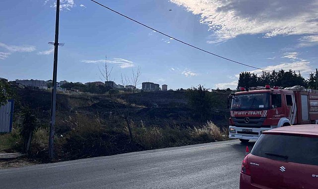 Beylikdüzü'nde otluk alanda korkutan yangın