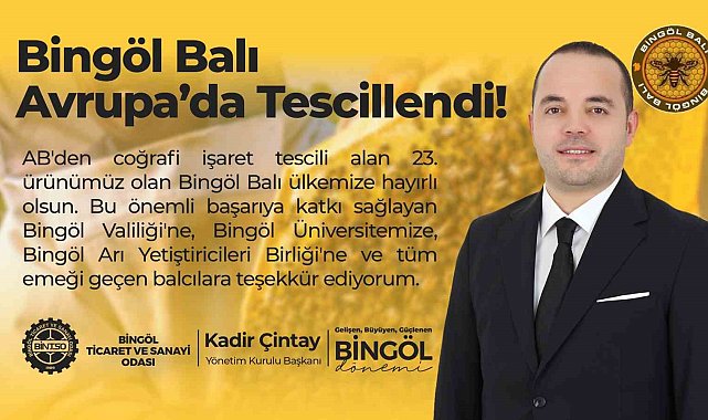 Bingöl Balı Avrupa&#039;da tescillendi