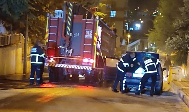 Bozüyük&#039;te seyir halindeki araç yandı