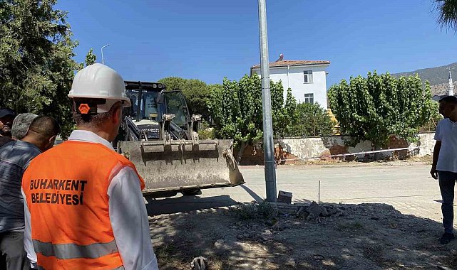 Buharkent&#039;te doğalgaz için ilk kazma vuruldu