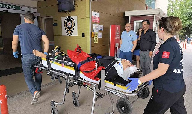 Bursa'da minibüs tarlaya uçtu, sürücü yaralandı