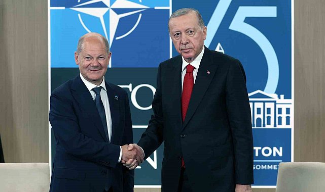 Cumhurbaşkanı Erdoğan, Almanya Başbakanı Olaf Scholz'u kabul etti