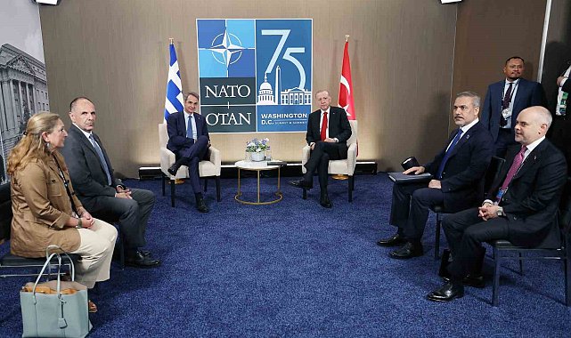 Cumhurbaşkanı Erdoğan, Yunanistan Başbakanı Miçotakis ile bir araya geldi