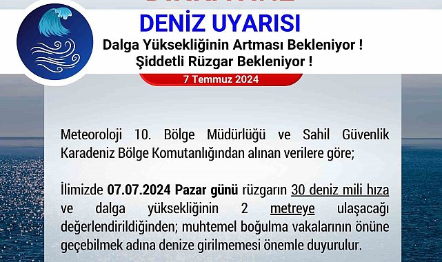 Dalga yüksekliğinin 2 metreyi bulduğu Samsun'da 'denize girmeyin' uyarısı