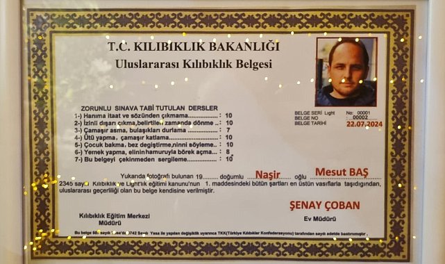 Damada 'uluslararası kılıbıklık belgesi'
