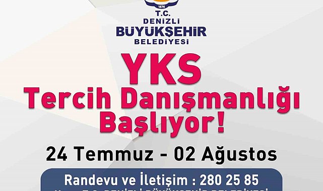 Denizli Büyükşehirden ücretsiz YKS tercih danışmanlığı