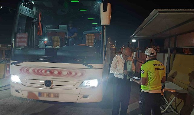 Denizli emniyeti yolcu otobüslerini denetledi