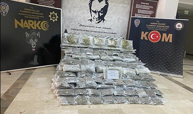 Edirne'de 266 kilo uyuşturucu yakalandı