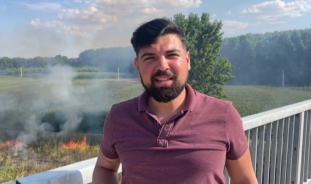 Edirne'de ot yangını mısır tarlasına sıçramadan söndürüldü