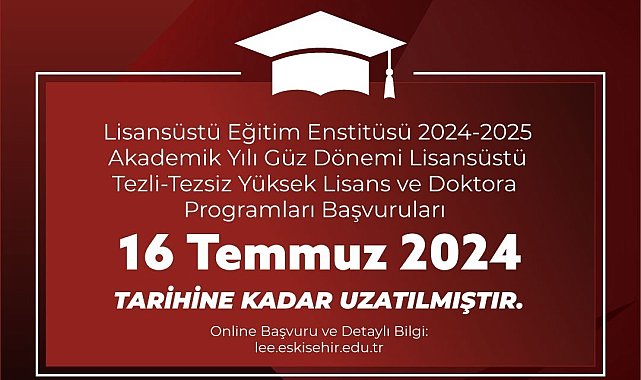 ESTÜ Lisansüstü Eğitim Programlarının başvuru süresini uzattı