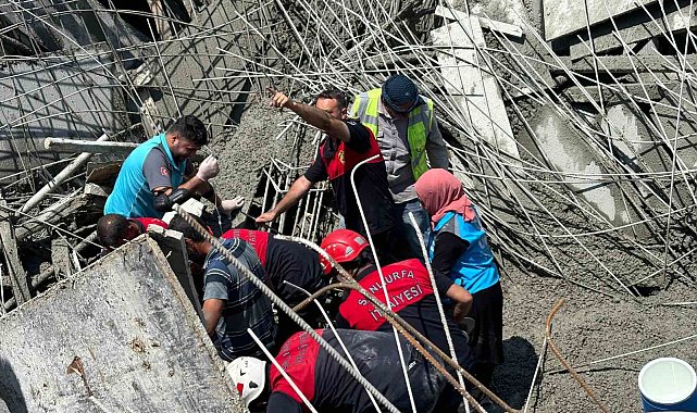 Göçük yaşanan inşaatta 2 işçi yaralandı
