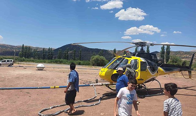 Gölbaşı'nda helikopterle maden araştırması yapılıyor