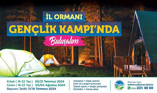 İl Ormanı'nda gençlik kampı için başvurular başladı