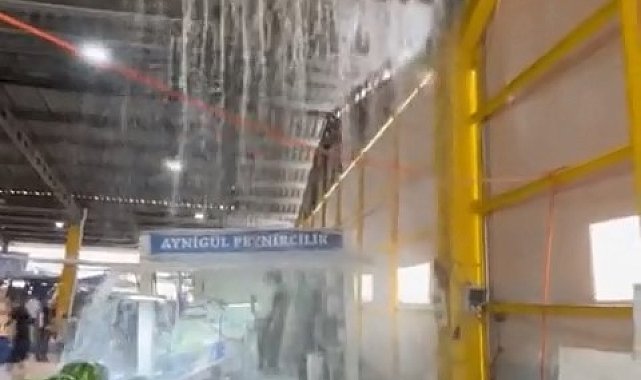 İnegöl'de dolu ve sağanak