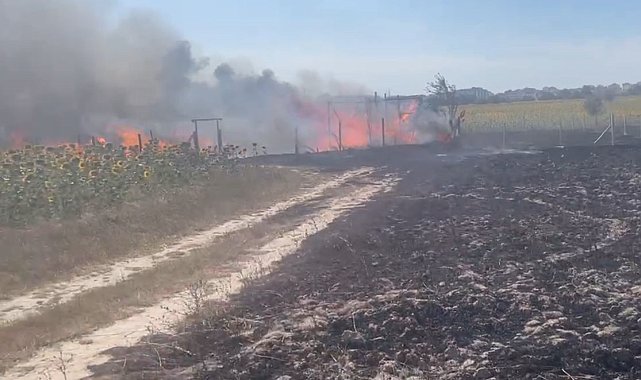 Kapaklı'da baraka yangını