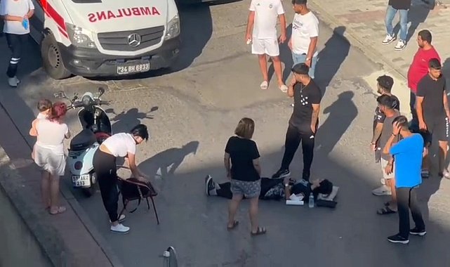 Kartal'da kaza yapan motosikletlinin yardımına vatandaşlar koştu