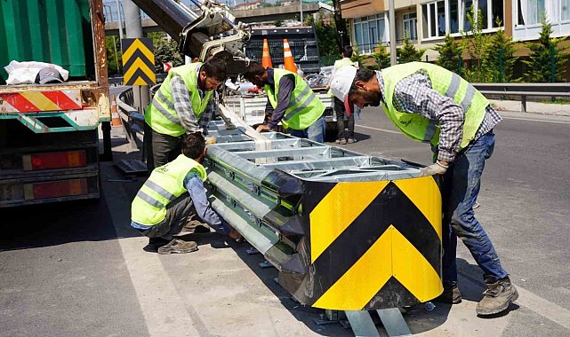Kaza riskinin yüksek olduğu 3 bölgeye çarpışma yastıkları monte edildi