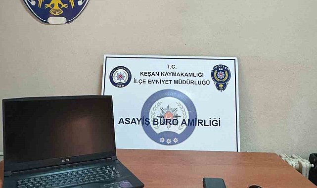 Keşan'da araçtan bilgisayar ve güneş gözlüğü çalan şüpheli yakalandı