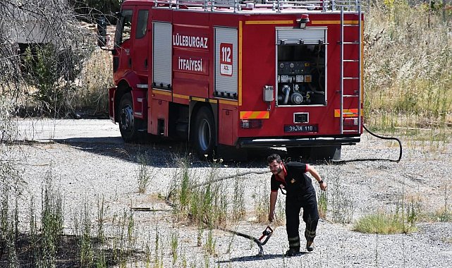 Kırklareli'nde eski hastane bahçesinde yangın