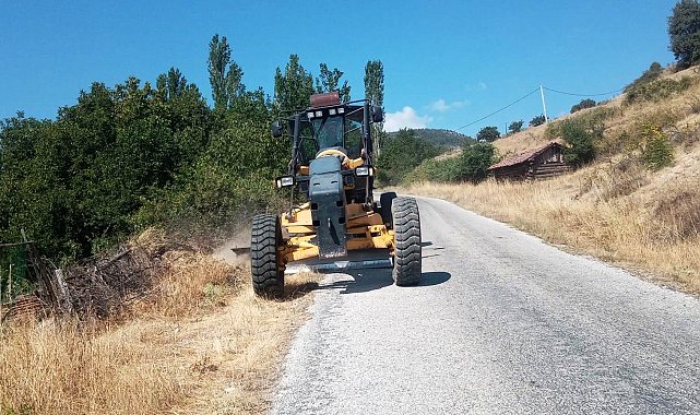 Kütahya'da orman yangınlarına karşı yol kenarları temizleniyor