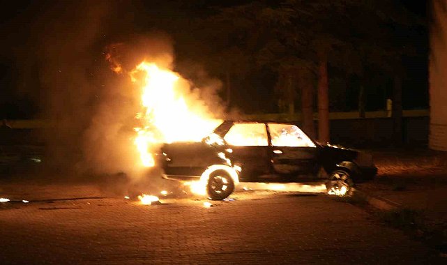 LPG'li otomobil alevlere teslim oldu