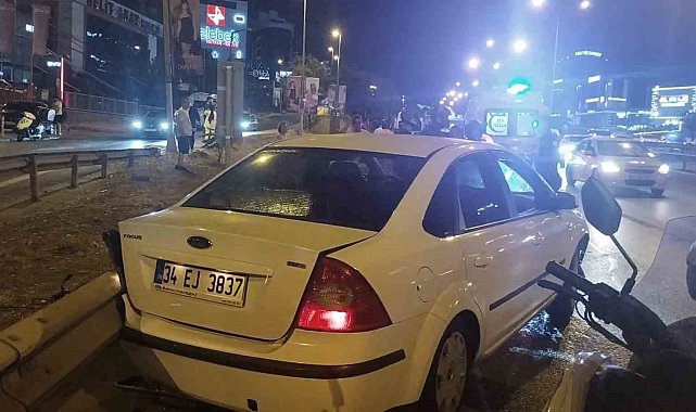 Maltepe'de otomobil motosiklete çarptı: 1 ağır yaralı