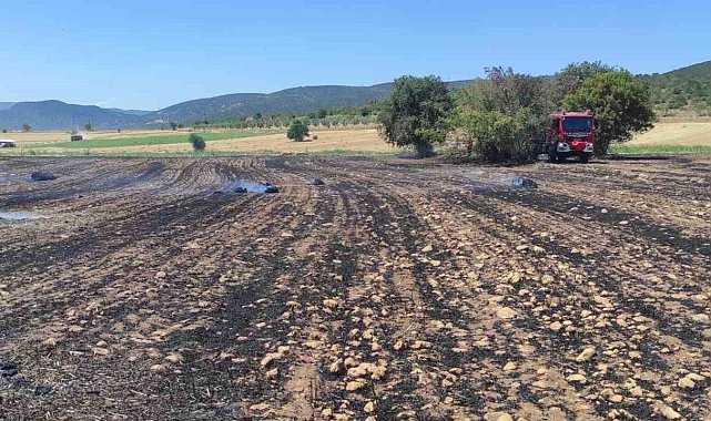 Medetli köyünde anız yangınına sebep olan kişi gözaltına alındı