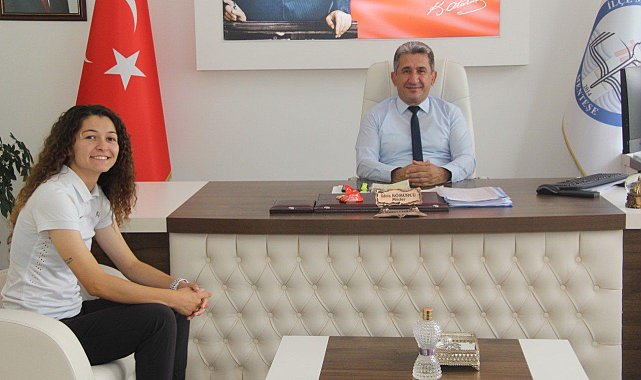 Menteşe İlçe Milli Eğitim Müdürü Kömürcü şampiyon sporcuyu ağırladı