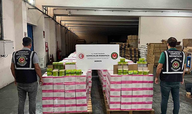 Mersin ve İstanbul'da 521 milyon 100 bin TL'lik kaçak eşya ele geçirildi