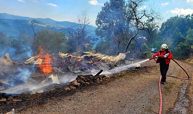 Ordu'da elektrik kontağından çıkan yangın bir evi küle çevirdi